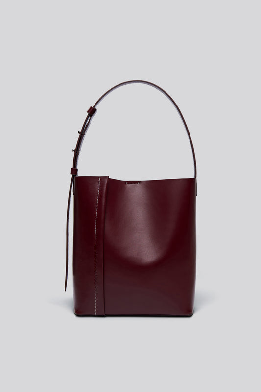 LARGE TOTE PLISSÉ BURGUNDY