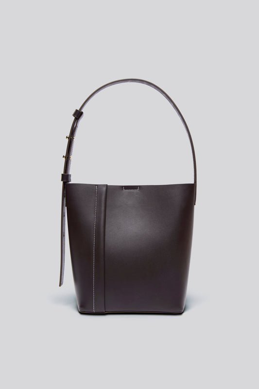 MEDIUM TOTE PLISSÉ DARK BROWN