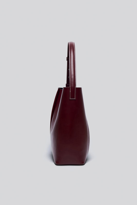 MEDIUM TOTE PLISSÉ BURGUNDY